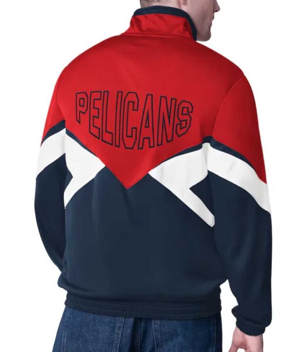 New Orleans Pelicans Rush Applique Red/Navy Full-Zip Track Jacket