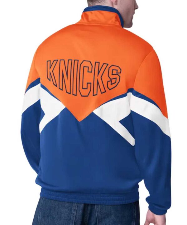 NY Knicks Rush Applique Orange/Blue Full-Zip Track Jacket