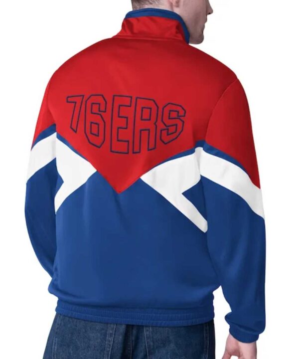 Philadelphia 76ers Rush Applique Red/Royal Full-Zip Track Jacket