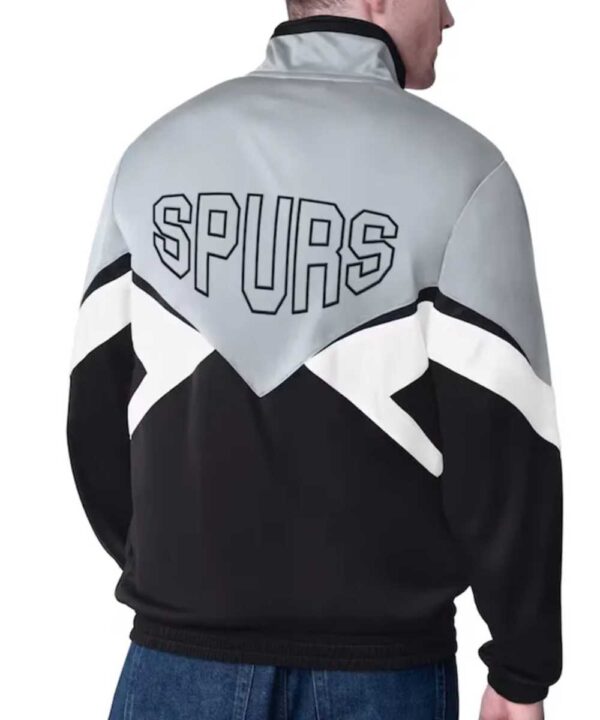 San Antonio Spurs Rush Applique Silver/Black Full-Zip Track Jacket