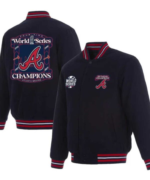 2021 World Series Champions Atlanta Braves Navy Full-Zip Jacket - Forever Jackets