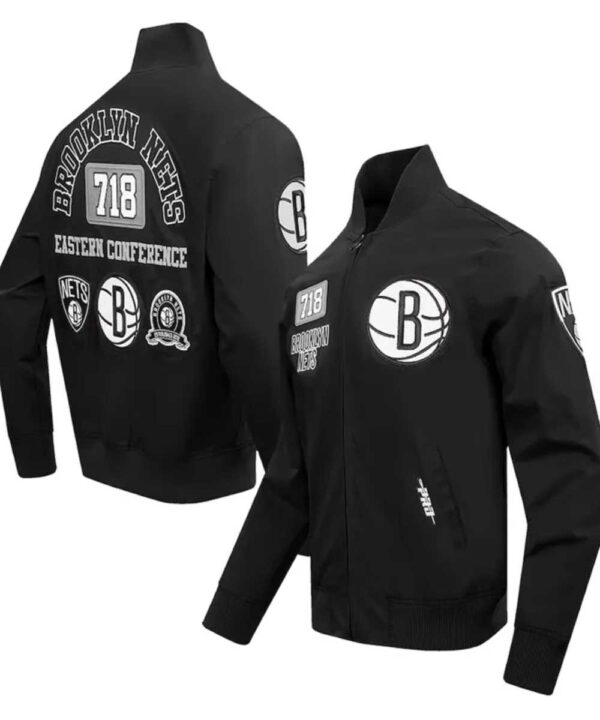 Brooklyn Nets Area Code Black Jacket - Forever Jackets