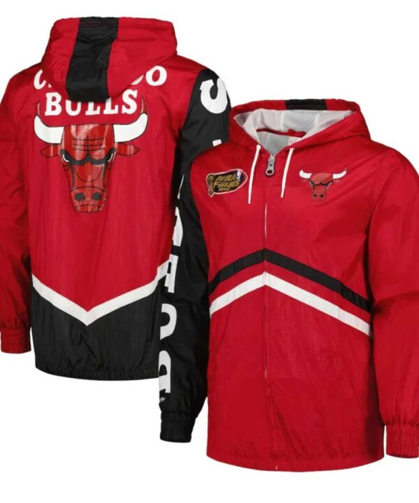 Chicago Bulls Undeniable Red Full-Zip Windbreaker Jacket - Forever Jackets