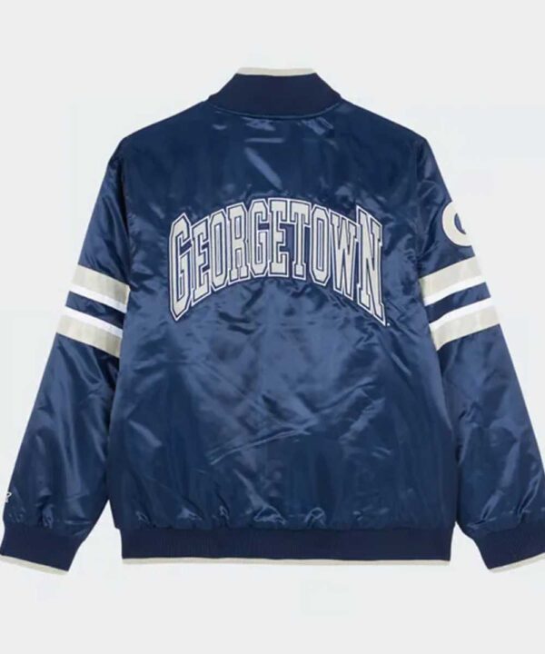 Georgetown Hoyas Scout Navy Satin Jacket - Forever Jackets