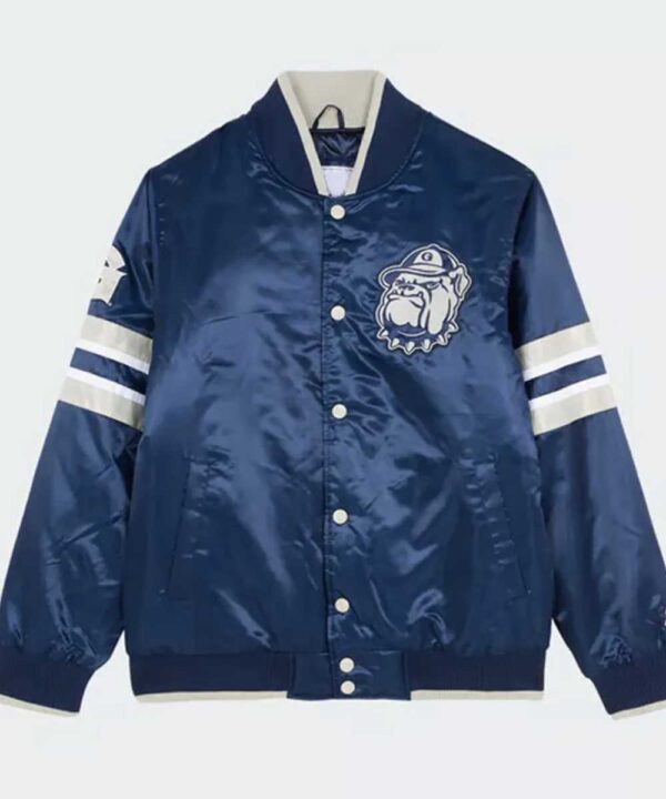 Georgetown Hoyas Scout Navy Satin Jacket - Forever Jackets