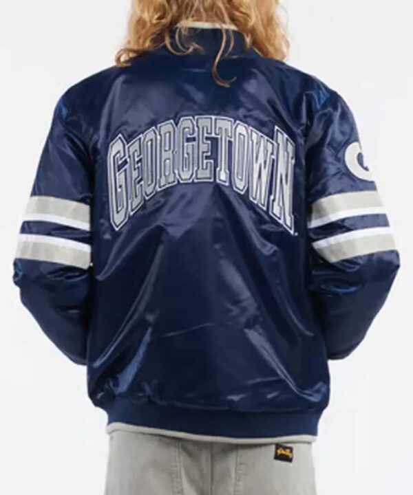 Georgetown Hoyas Scout Navy Satin Jacket - Forever Jackets