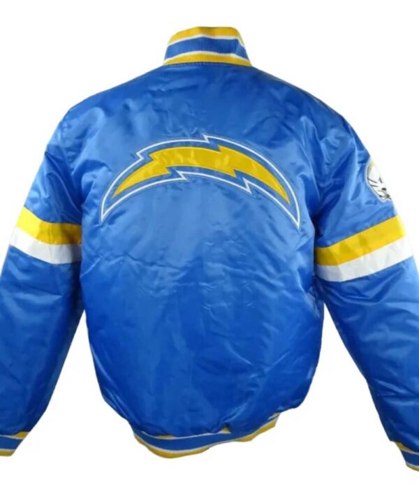 LA Chargers Striped Royal Bomber Jacket - Forever Jackets