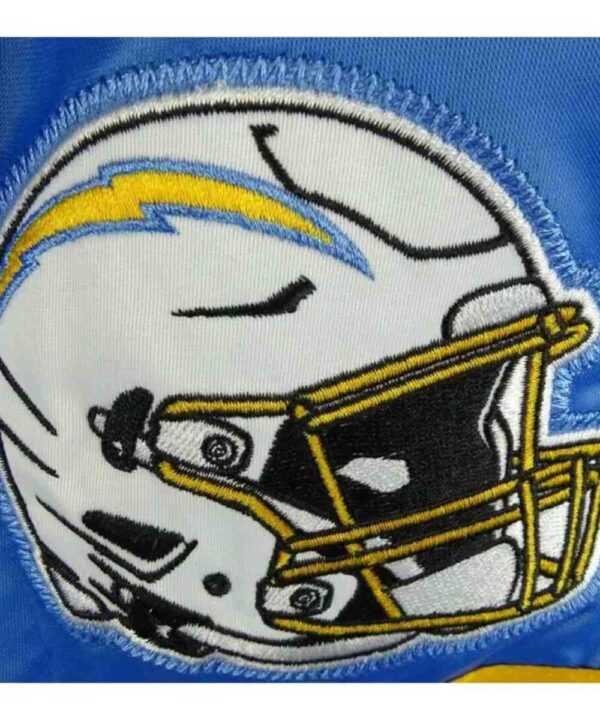 LA Chargers Striped Royal Bomber Jacket - Forever Jackets