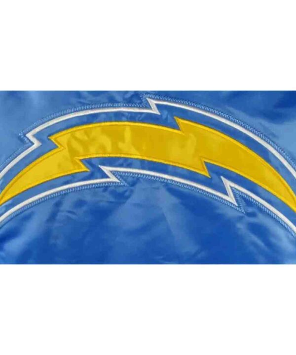 LA Chargers Striped Royal Bomber Jacket - Forever Jackets