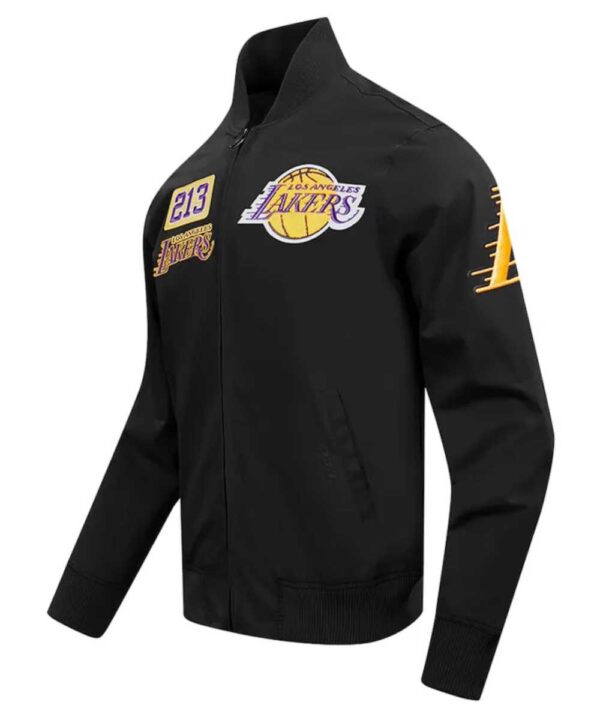 LA Lakers Area Code Black Jacket - Forever Jackets