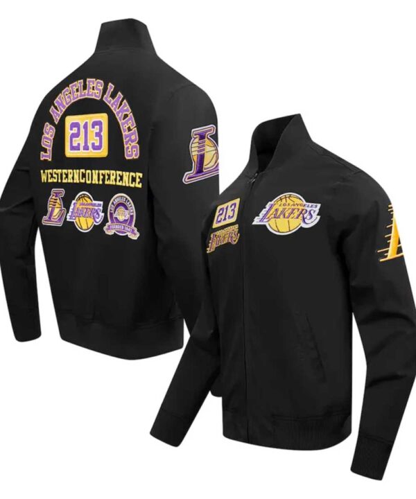 LA Lakers Area Code Black Jacket - Forever Jackets