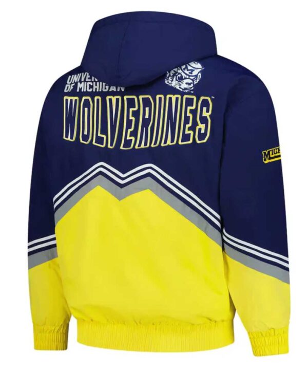 Michigan Wolverines Throw It Back Retro NavyMaize Windbreaker Jacket - Forever Jackets