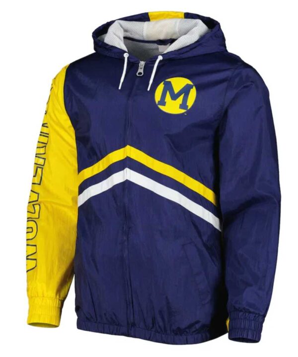 Michigan Wolverines Undeniable Navy Full-Zip Windbreaker Jacket - Forever Jackets