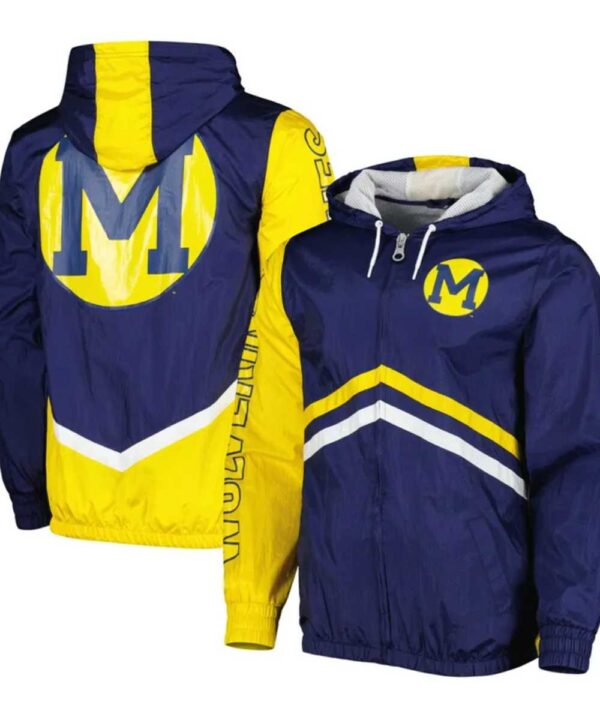 Michigan Wolverines Undeniable Navy Full-Zip Windbreaker Jacket - Forever Jackets