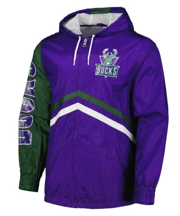 Milwaukee Bucks Undeniable Purple Full-Zip Windbreaker Jacket - Forever Jackets