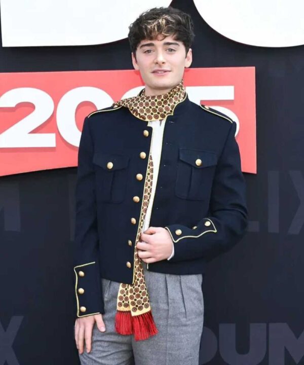 Noah Schnapp The Live Event Navy Military Jacket - Forever Jackets