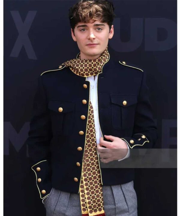 Noah Schnapp The Live Event Navy Military Jacket - Forever Jackets
