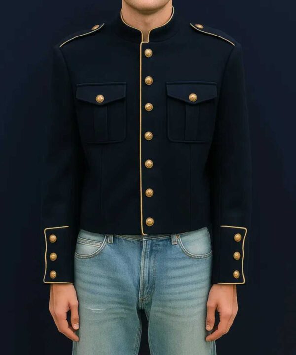 Noah Schnapp The Live Event Navy Military Jacket - Forever Jackets