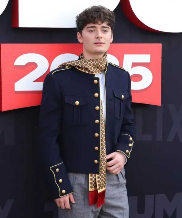 Noah Schnapp The Live Event Navy Military Jacket - Forever Jackets