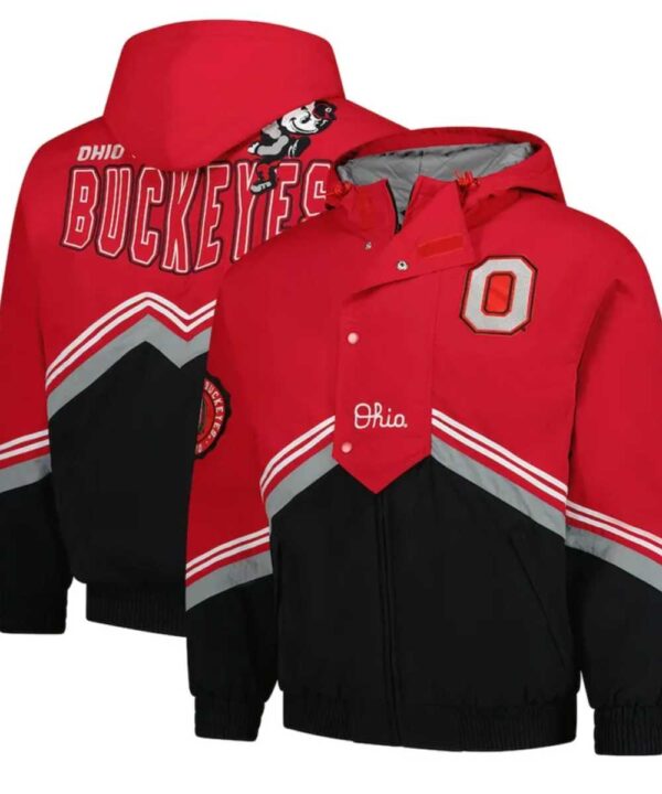 Ohio State Buckeyes Throw It Back Retro ScarletBlack Windbreaker Jacket - Forever Jackets
