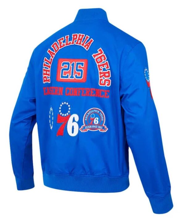 Philadelphia 76ers Area Code Royal Jacket - Forever Jackets