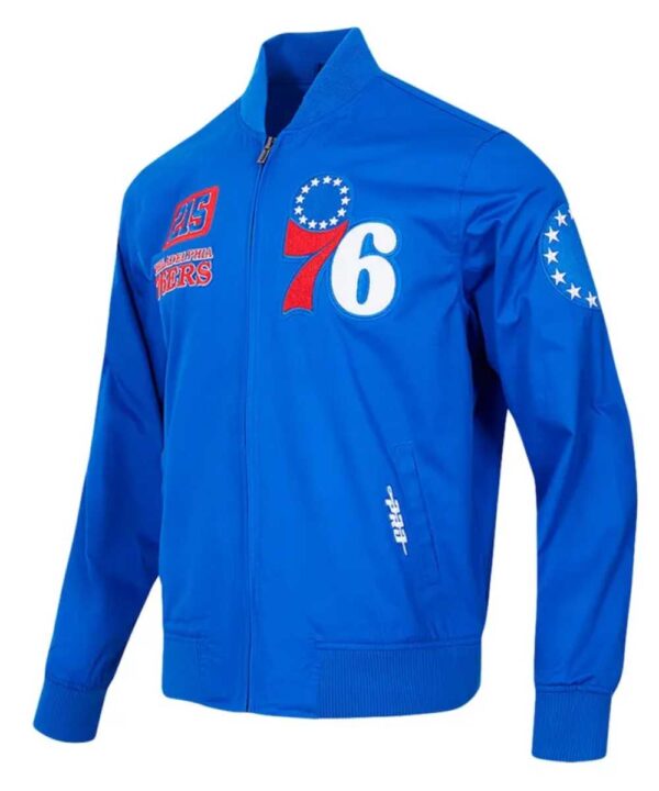 Philadelphia 76ers Area Code Royal Jacket - Forever Jackets