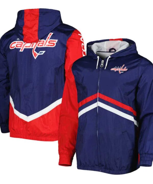 Washington Capitals Undeniable Navy Full-Zip Windbreaker Jacket - Forever Jackets