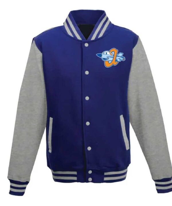 Aberdeen Ironbirds Blue and Gray Varsity Fleece Jacket - Forever Jackets