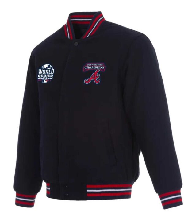 2021 World Series Champions Atlanta Braves Navy Full-Zip Jacket - Forever Jackets