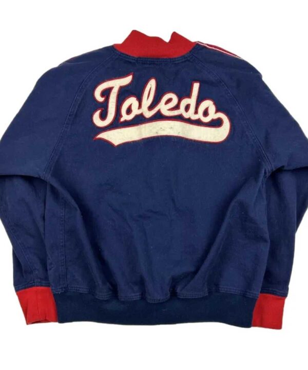 Blue Toledo Mud Hens Zip Up Baseball Jacket - Forever Jackets