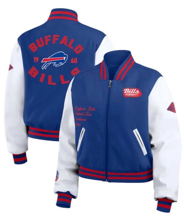 Royal/White Buffalo Bills Varsity Full-Zip Jacket - Forever Jackets