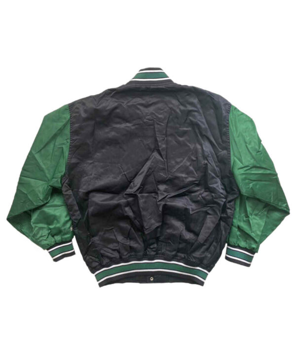 Buffalo Bisons Bomber Black and Green Satin Jacket - Forever Jackets
