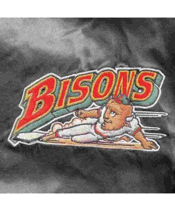 Buffalo Bisons Bomber Black and Green Satin Jacket - Forever Jackets