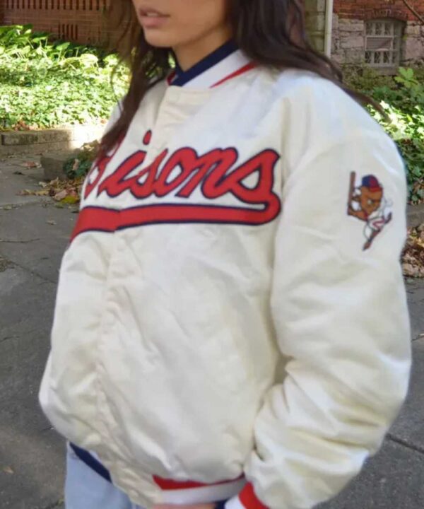 Buffalo Bisons Vintage Eggshell Satin Jacket - Forever Jackets
