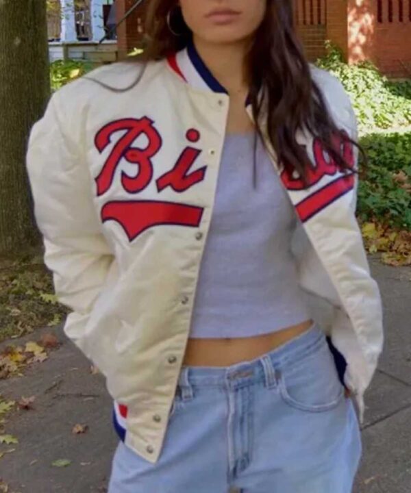 Buffalo Bisons Vintage Eggshell Satin Jacket - Forever Jackets