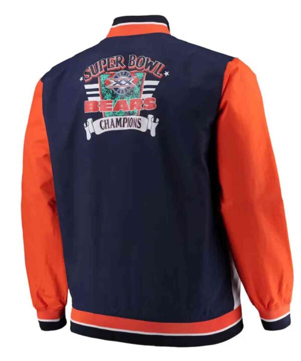 Chicago Bears Navy/White Team History 2.0 Warm-up Jacket - Forever Jackets