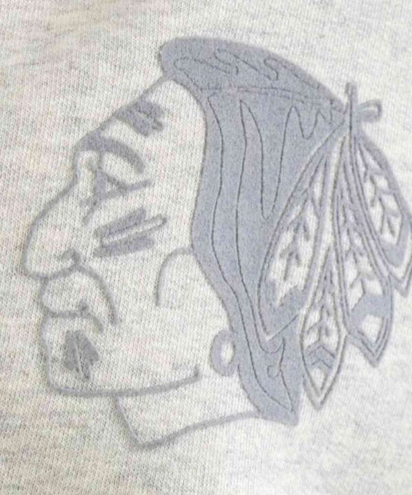 Chicago Blackhawks Leafs Heather Gray Striped Fleece Jacket - Forever Jackets