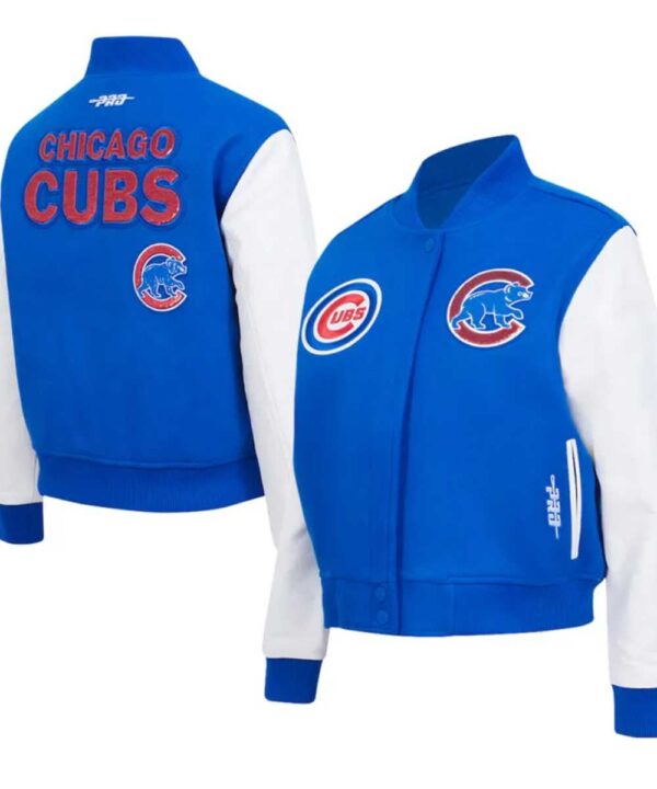 Chicago Cubs Game Day Classics Royal Varsity Wool/Leather Jacket - Forever Jackets