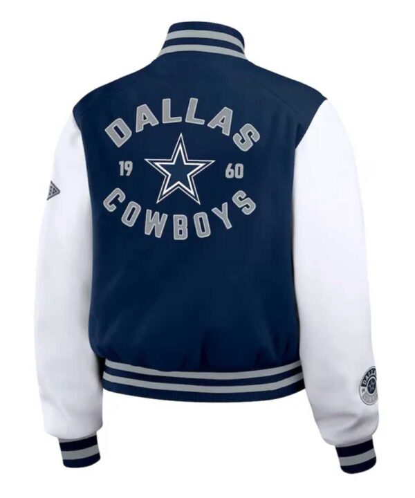Navy/White Dallas Cowboys Varsity Full-Zip Jacket - Forever Jackets