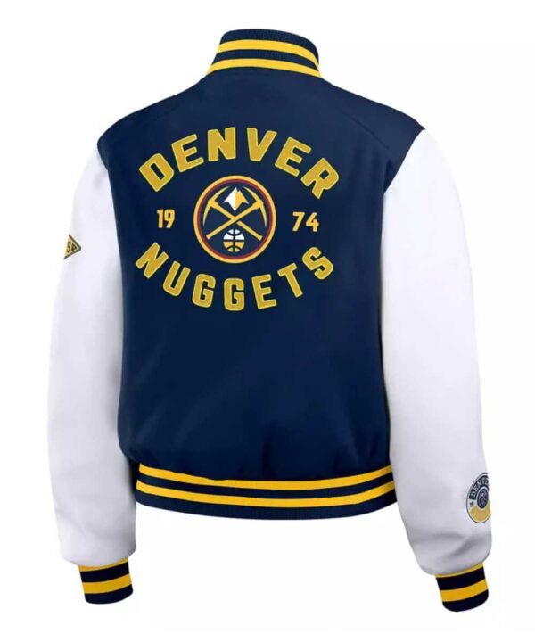 Navy/White Denver Nuggets Varsity Full-Zip Jacket - Forever Jackets