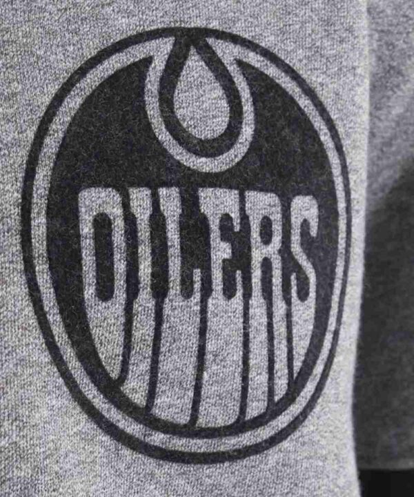 Edmonton Oilers Heather Gray Striped Fleece Jacket - Forever Jackets