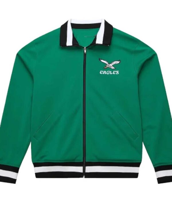 Philadelphia Eagles Green Retro Full-Zip Track Jacket - Forever Jackets