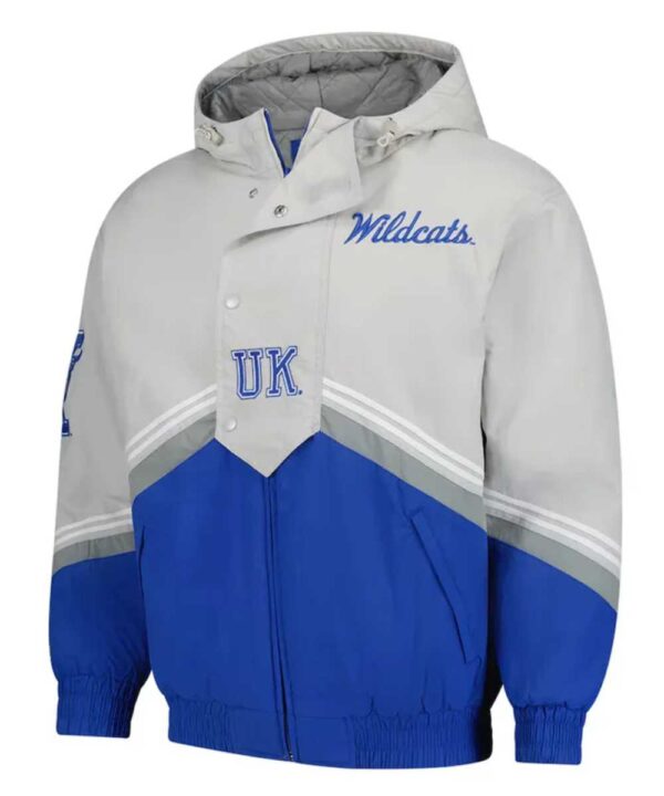 Kentucky Wildcats Throw It Back Retro Gray/Royal Windbreaker Jacket - Forever Jackets