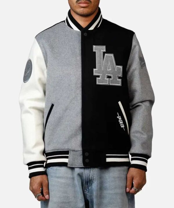 LA Dodgers Reverse French Terry Varsity Wool Jacket - Forever Jackets