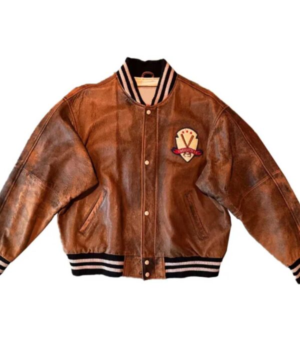 Louisville Slugger Varsity Brown Leather Jacket - Forever Jackets