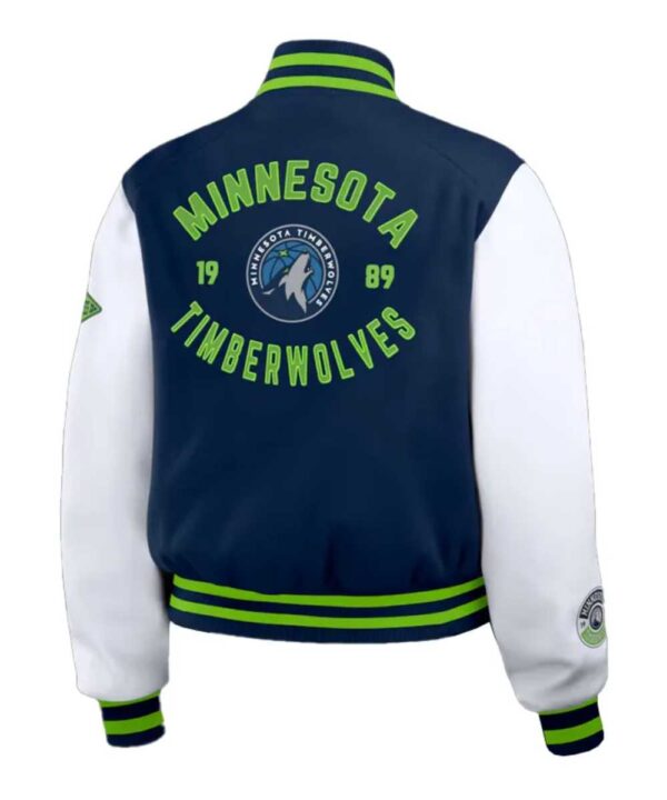 Navy/White Minnesota Timberwolves Varsity Full-Zip Jacket - Forever Jackets