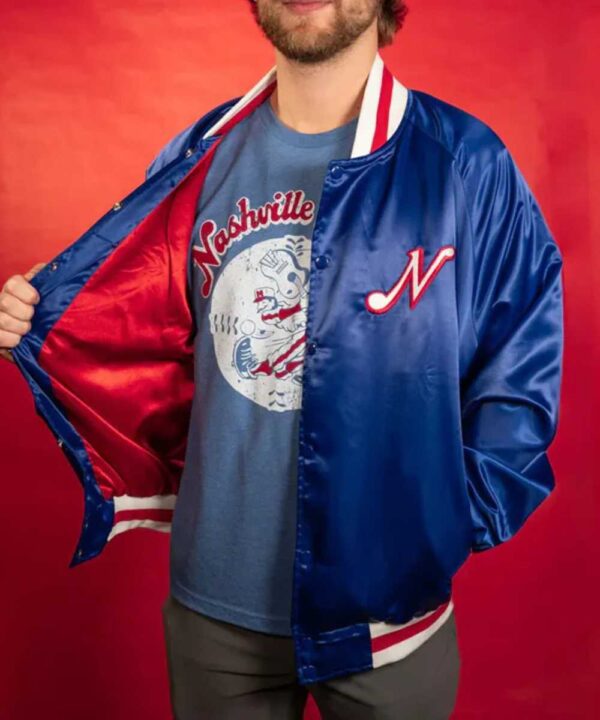 Nashville Sounds League Summer Royal Throwback Satin Jacket - Forever Jackets