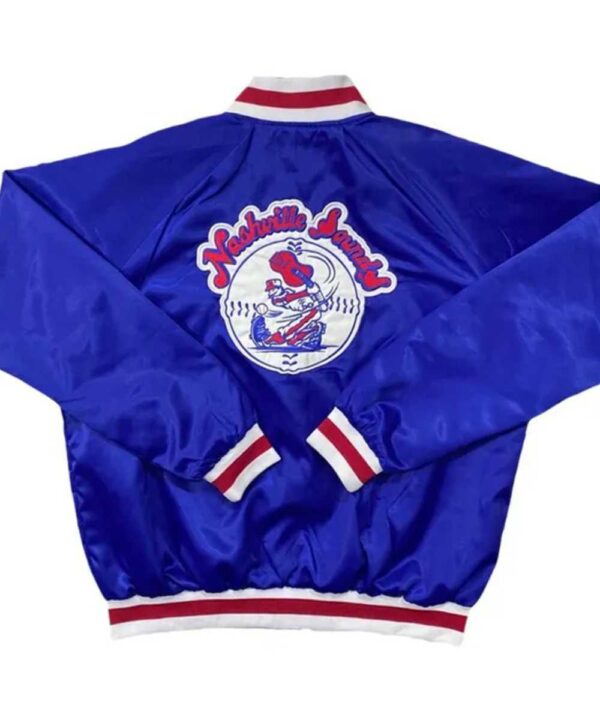 Nashville Sounds League Summer Royal Throwback Satin Jacket - Forever Jackets