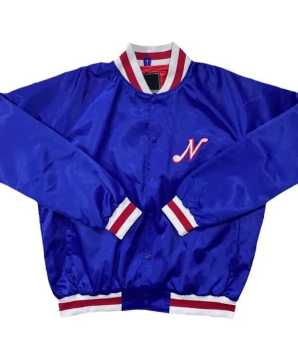 Nashville Sounds League Summer Royal Throwback Satin Jacket - Forever Jackets