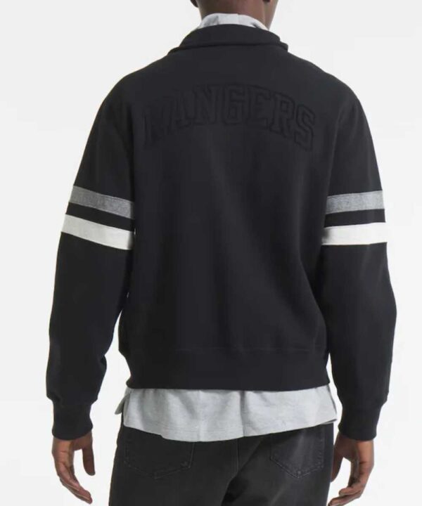 New York Rangers Black Striped Fleece Jacket - Forever Jackets